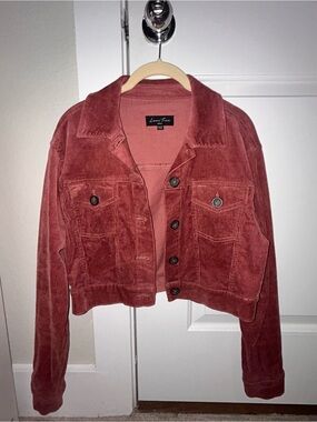 Corduroy Crop Jacket in Dusty Rose